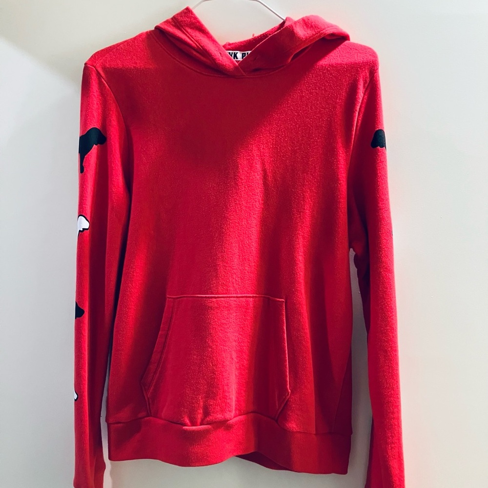 PINK Victoria’s Secret Red Hooded Pullover Sweatshirt - Women